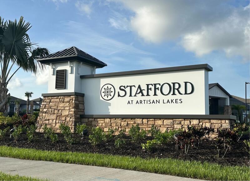 Stafford at Artisan Lakes completed monument sign