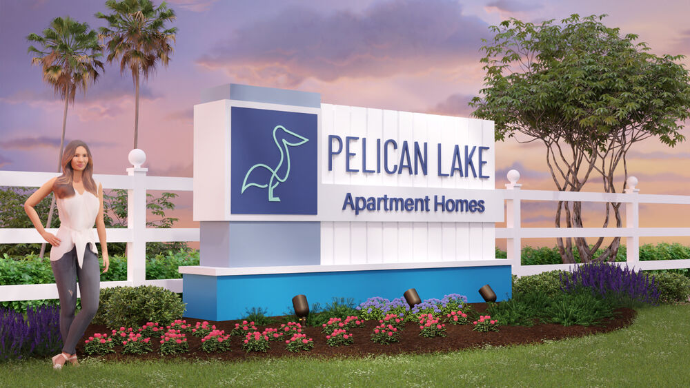 Pelican Lake monument sign rendering by SignJive