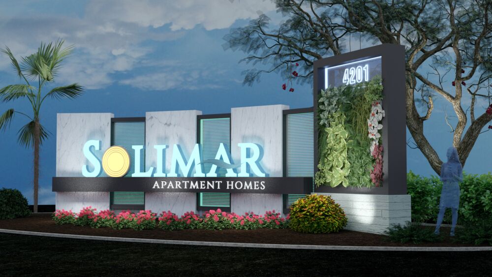 Solimar monument sign rendering by SignJive