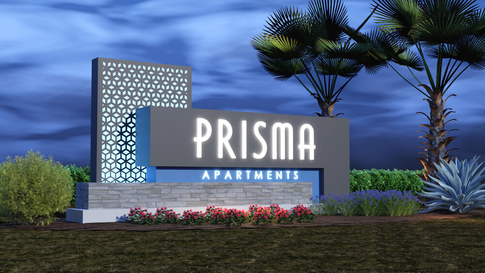 Prisma monument sign rendering by SignJive